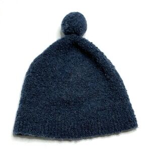 Everlane Bouclé Teddy Beanie Dark Blue Boucle Pom Pom YOUTH Size Winter Wool
